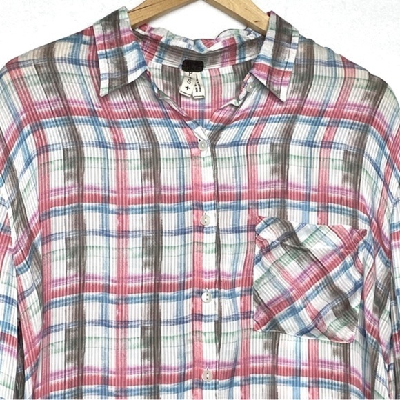 Free People No Limits Plaid Button down Shirt - Picture 4 of 13